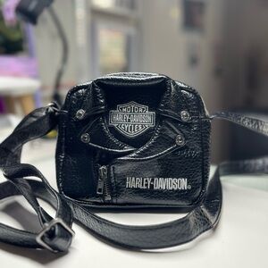 Harley-Davidson Black Leather Shoulder Bag